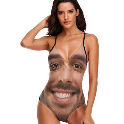 Custom Big Funny Face Women's One Piece Swimsuit - YesCustom