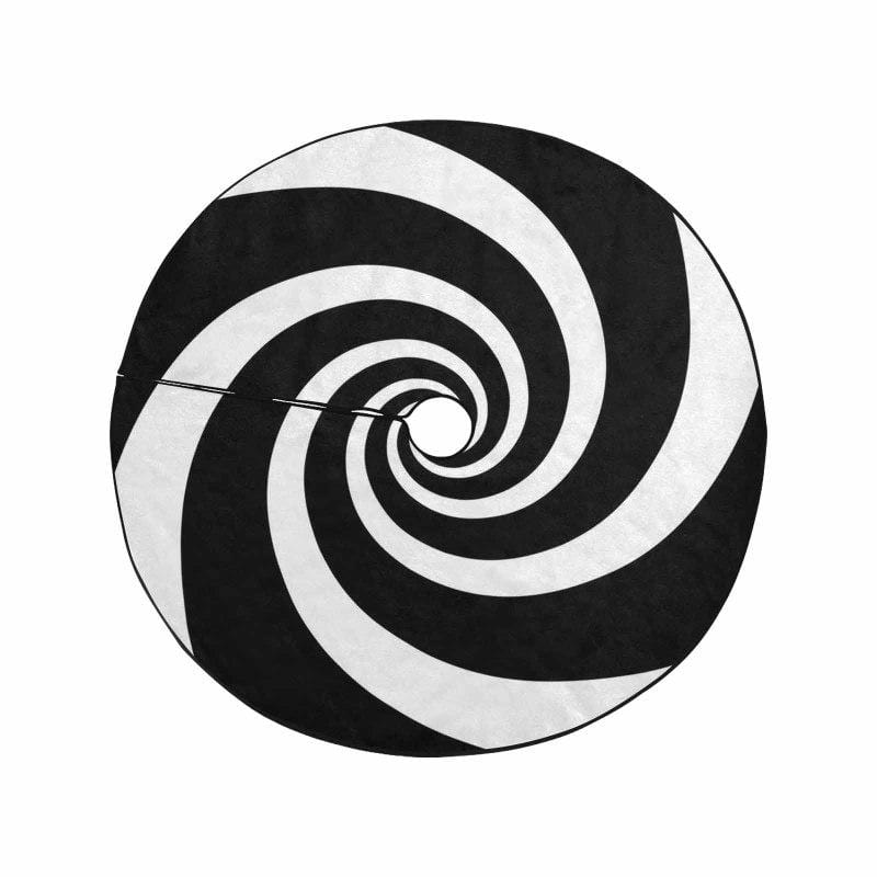 Custom Black&White Stripes Christmas Tree Skirt - YesCustom