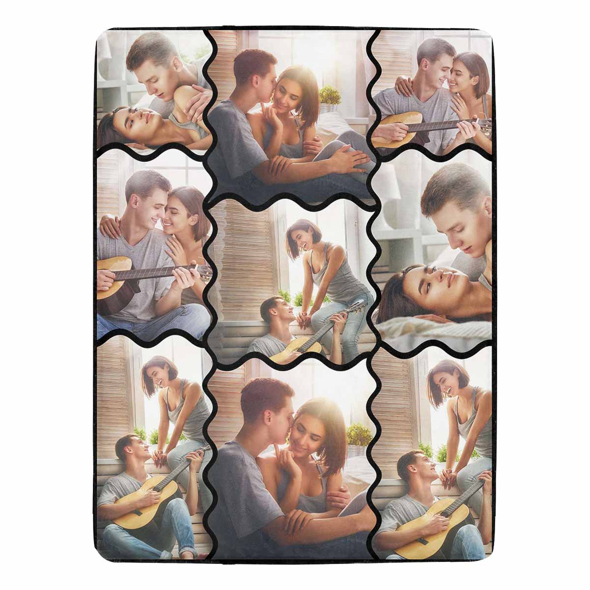 Custom Blanket with Photo Collages Photo Blanket Personalized for Anniversary Present (4 Photos Collage) - YesCustom