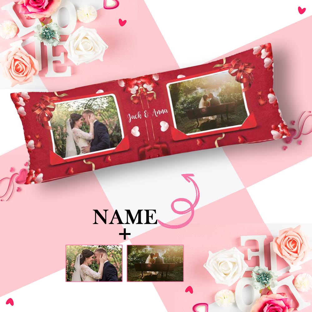 Custom Body Pillow Case with Picture Personalized Photo&Name Frame Love Body Pillow Cover 20"x54" - YesCustom
