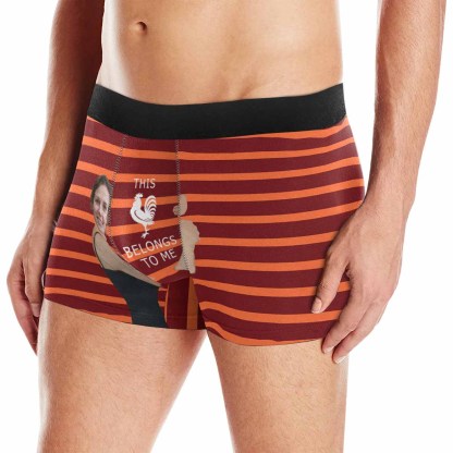 Custom Boxer Briefs This Belongs to Me Personalized Gift For Boyfriend Face Boxer Underwear Valentine's Day Gifts - YesCustom
