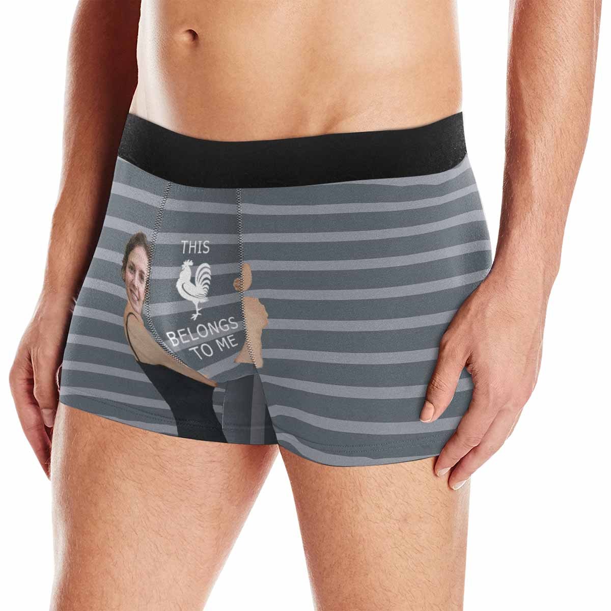 Custom Boxer Briefs This Belongs to Me Personalized Gift For Boyfriend Face Boxer Underwear Valentine's Day Gifts - YesCustom