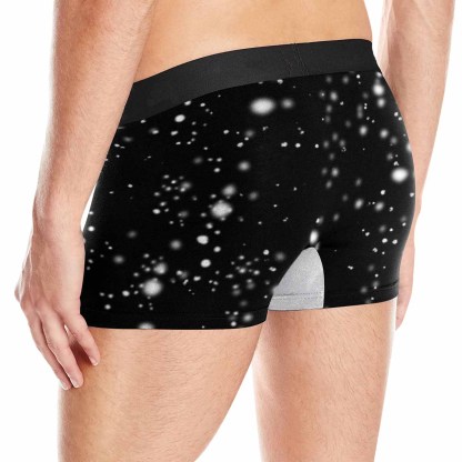Custom Boxer Briefs with Face Christmas Snowflakes Men's Underwear Put Your Face on Underwear with Custom Image - YesCustom