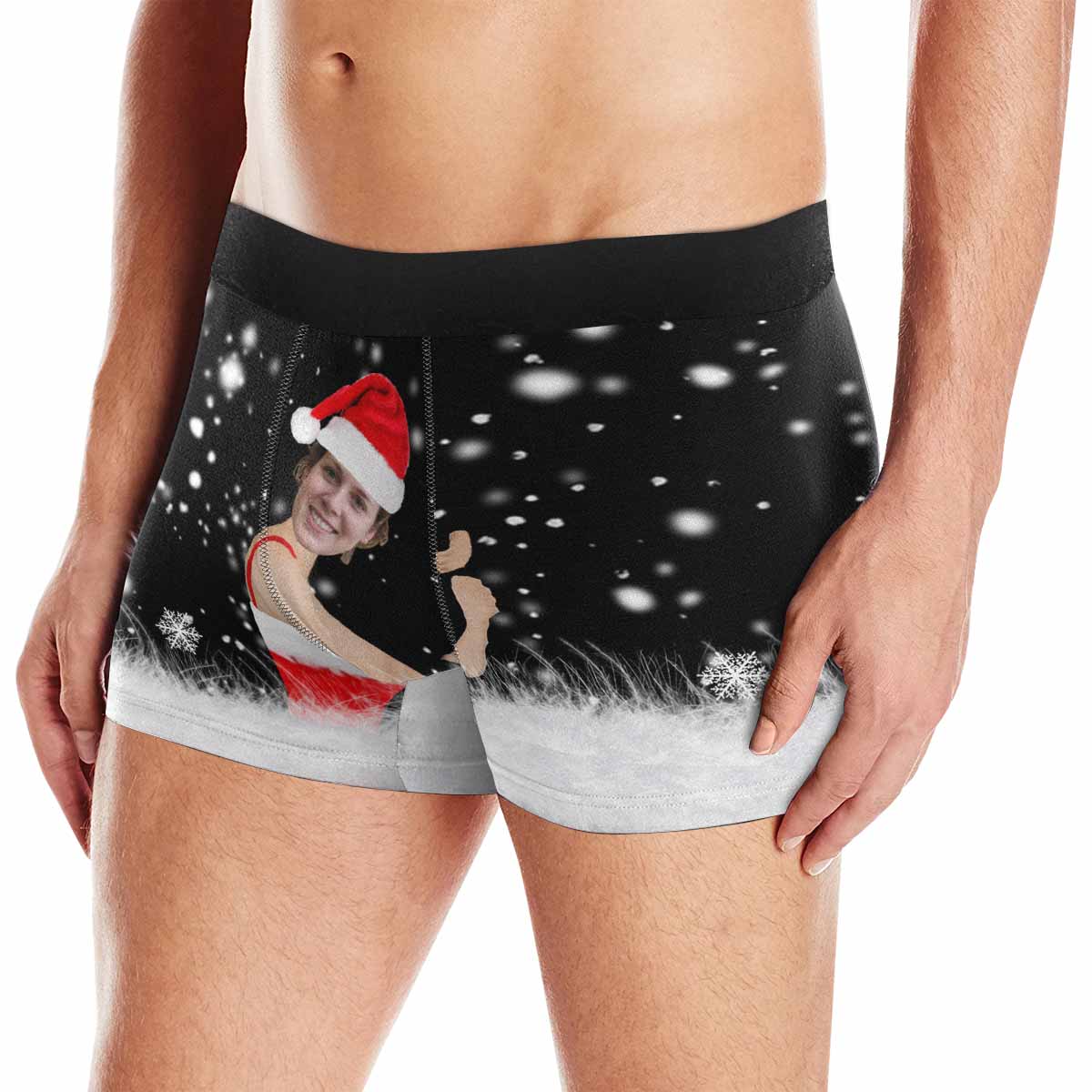 Custom Boxer Briefs with Face Men's Christmas Gift Hug Funny Christmas Underwear Add Your Own Personalized Gift - YesCustom