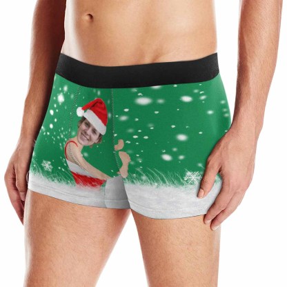 Custom Boxer Briefs with Face Men's Christmas Gift Hug Funny Christmas Underwear Add Your Own Personalized Gift - YesCustom