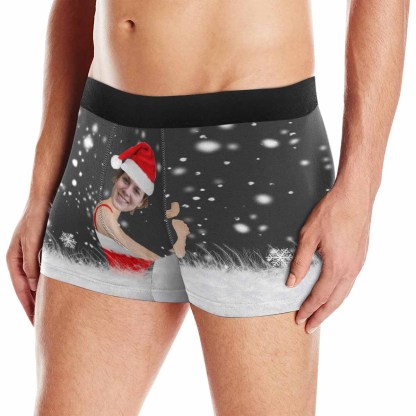 Custom Boxer Briefs with Face Men's Christmas Gift Hug Funny Christmas Underwear Add Your Own Personalized Gift - YesCustom