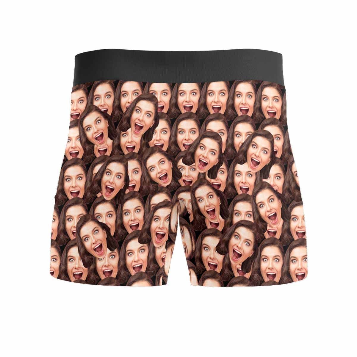 Custom Boxers Personalized Underwear with Face Custom Brown Hand Men's All-Over Print Boxer Briefs - YesCustom