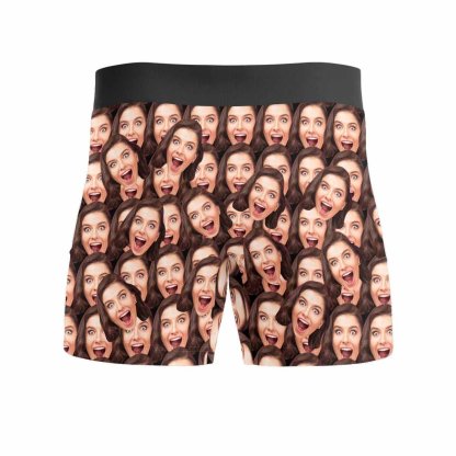 Custom Boxers Personalized Underwear with Face Custom Brown Hand Men's All-Over Print Boxer Briefs - YesCustom