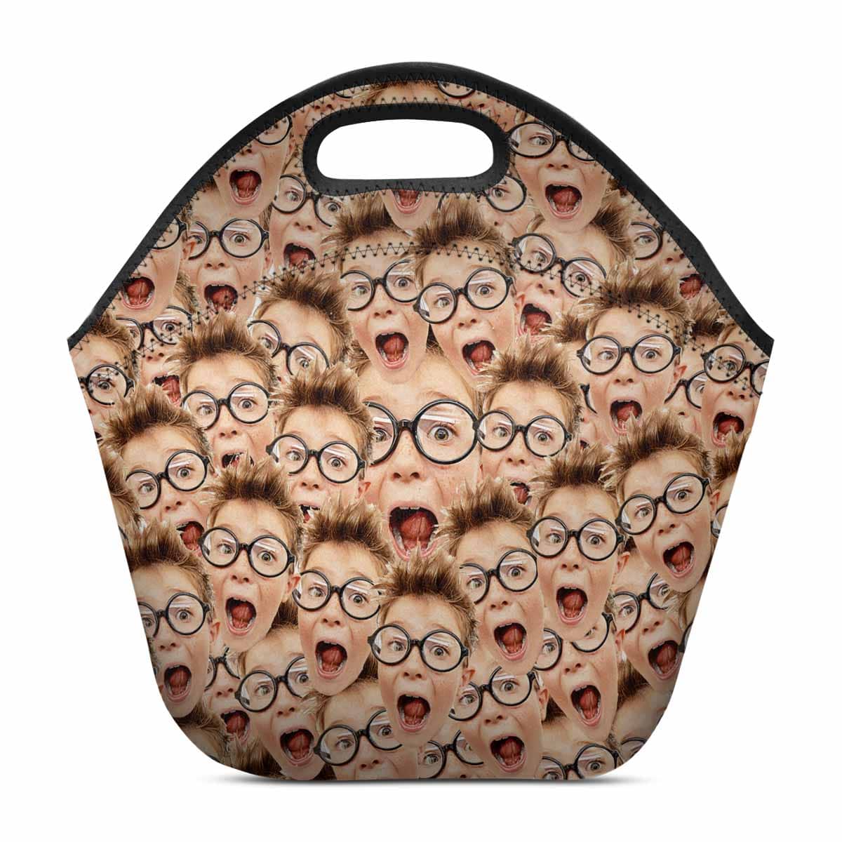 Custom Boy Face Neoprene Lunch Bag - YesCustom