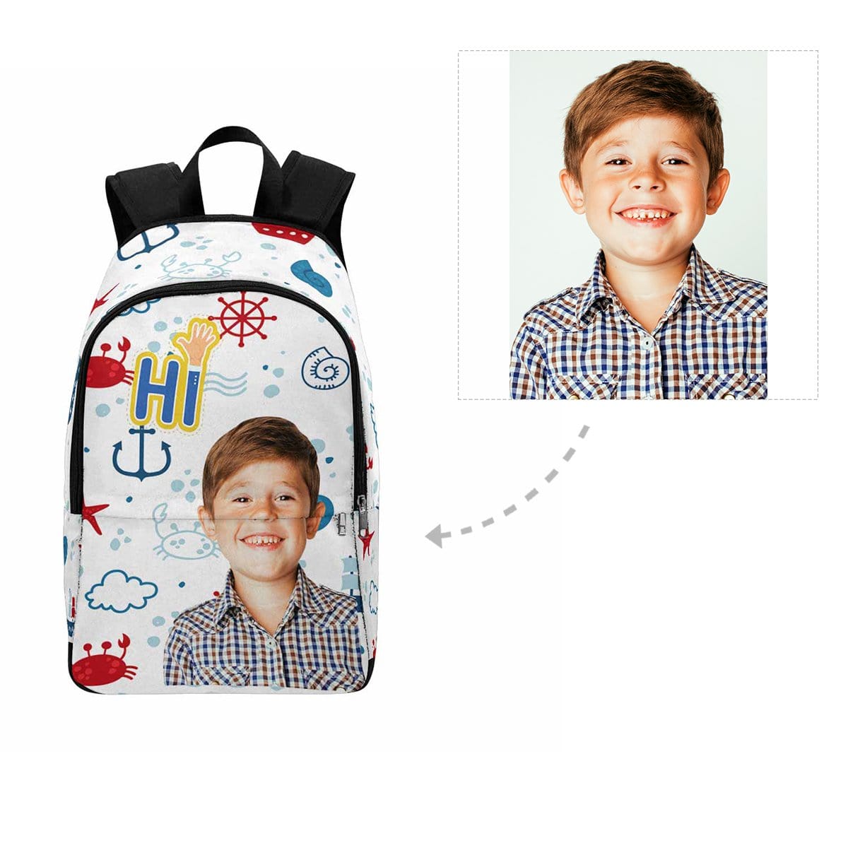 Custom Boy Face Sailor Backpack - YesCustom