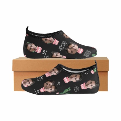 Custom Boyfriend Face Cactus Slip-on for sport Quick-Dry Women's Barefoot Aqua Shoes - YesCustom