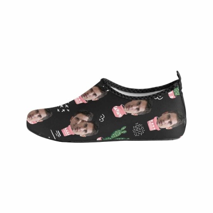 Custom Boyfriend Face Cactus Slip-on for sport Quick-Dry Women's Barefoot Aqua Shoes - YesCustom
