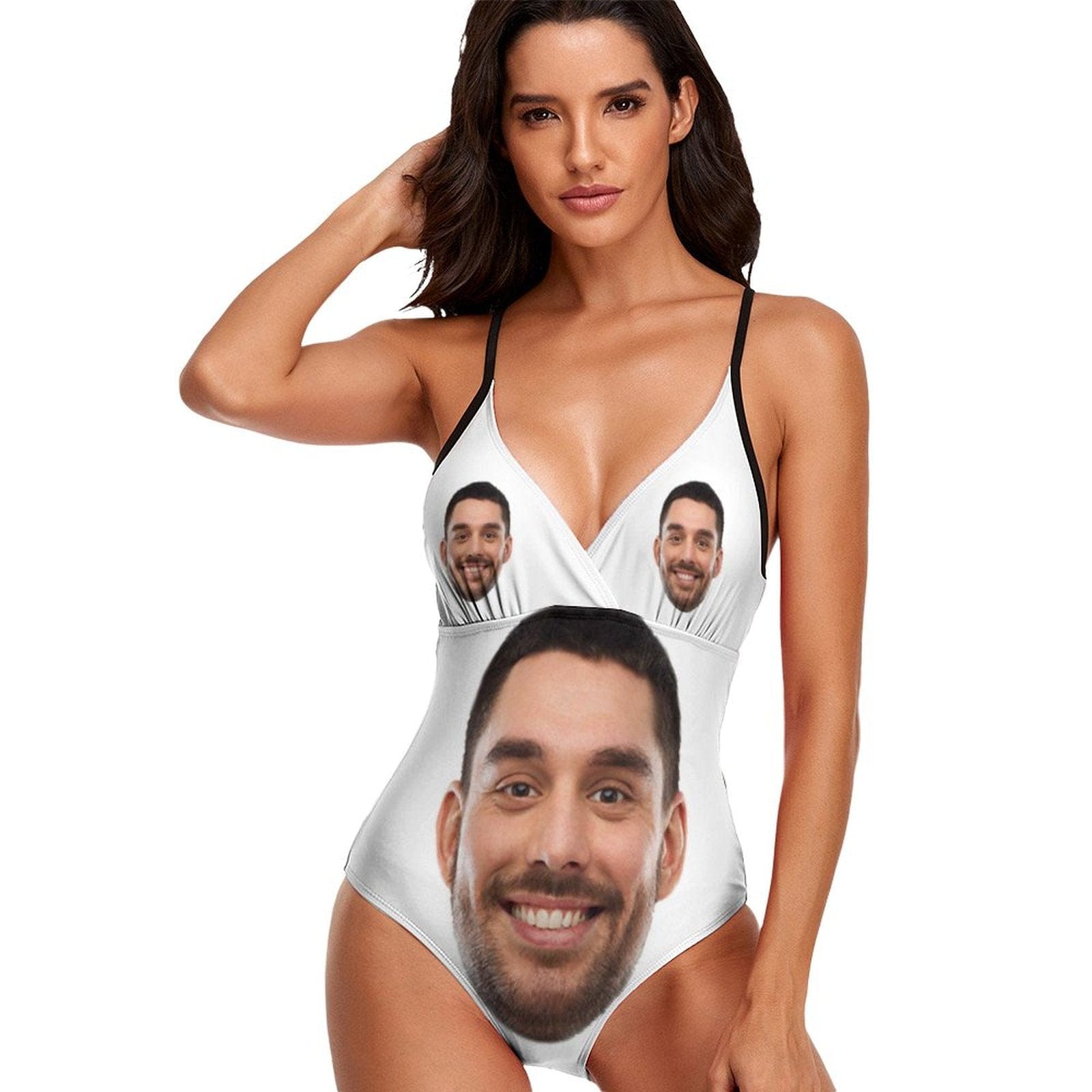 Custom Boyfriend Face Funny Women's One Piece Swimsuit - YesCustom
