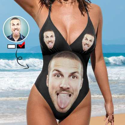 Custom Boyfriend Face Funny Women's One Piece Swimsuit - YesCustom