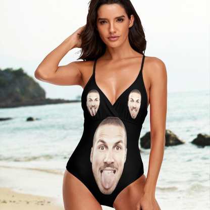 Custom Boyfriend Face Funny Women's One Piece Swimsuit - YesCustom