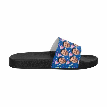 Custom Boyfriend Face Geometry Women's Slide Sandals - YesCustom