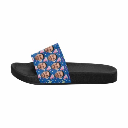 Custom Boyfriend Face Geometry Women's Slide Sandals - YesCustom