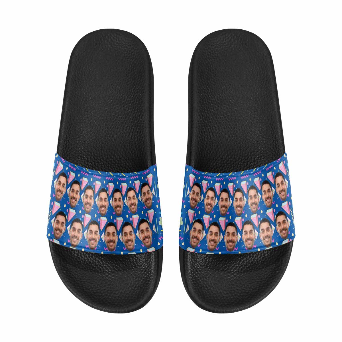Custom Boyfriend Face Geometry Women's Slide Sandals - YesCustom