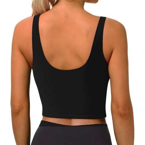 Custom Boyfriend Face Hand Black Background Sports Bra Personalized Women's All Over Print Yoga Sports Bra - YesCustom