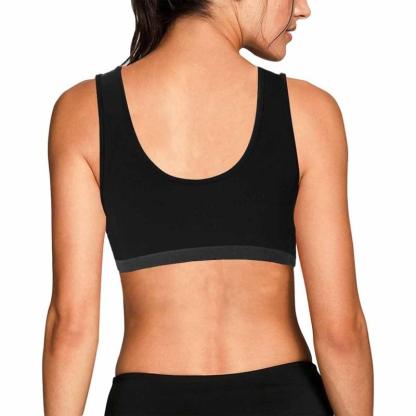 Custom Boyfriend Face Hand Black Background Sports Bra Personalized Women's All Over Print Yoga Sports Bra - YesCustom