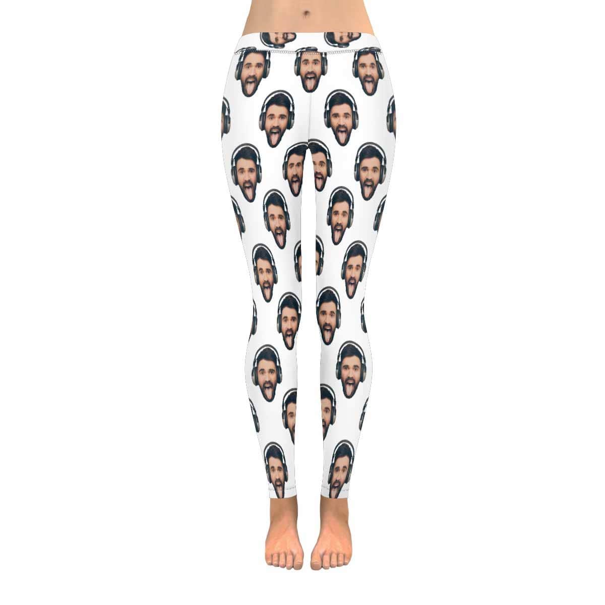 Custom Boyfriend Face Low Rise Leggings Multiple Colors Custom Printed Leggings - YesCustom