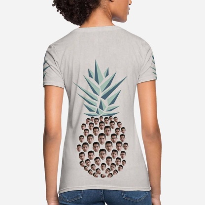 Custom Boyfriend Face Pineapple Shirts Personalized Women's All Over Print T-shirt Gift Ideas For Her - YesCustom