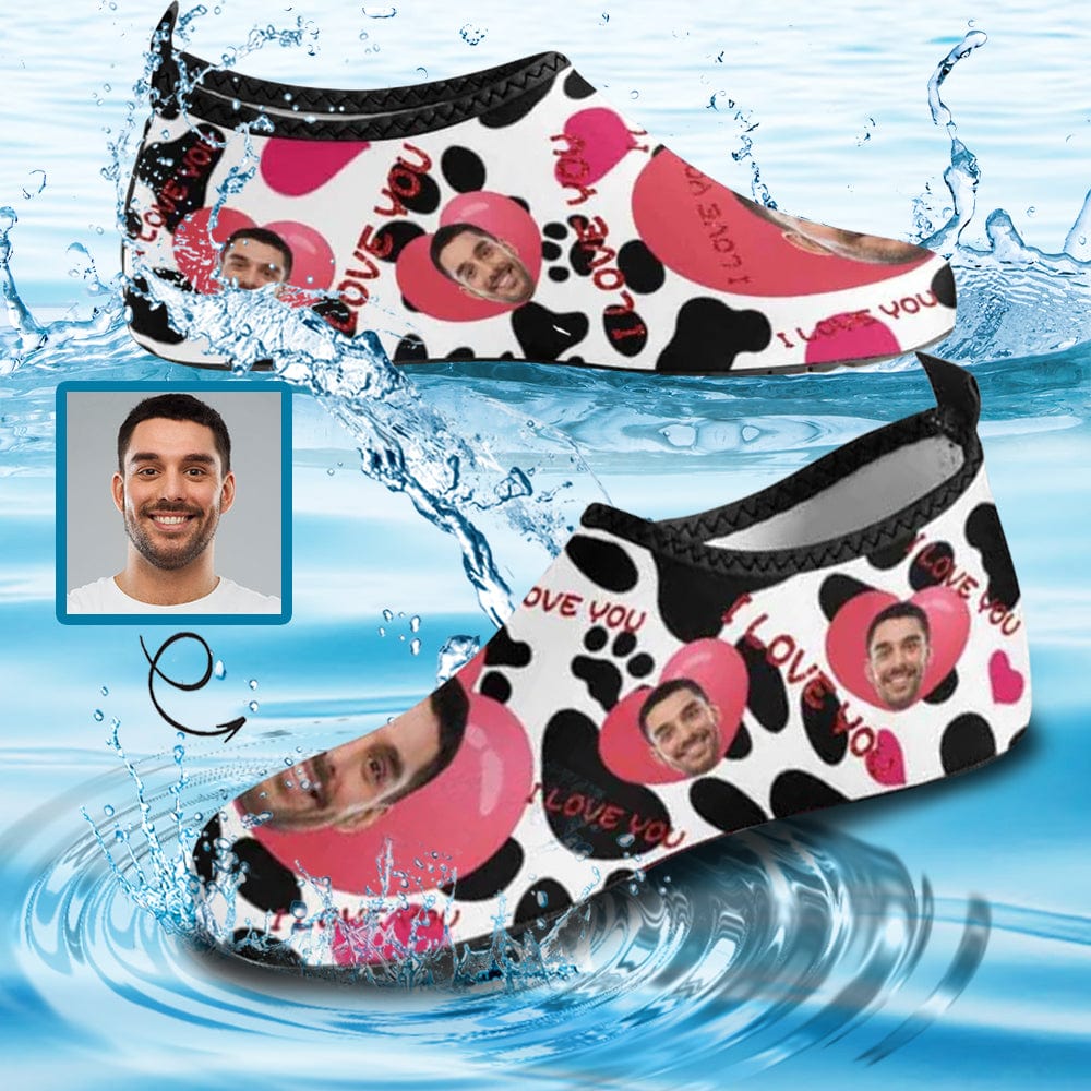 Custom Boyfriend Face Red Love Quick-Dry Slip-on for sport Women's Barefoot Aqua Shoes - YesCustom
