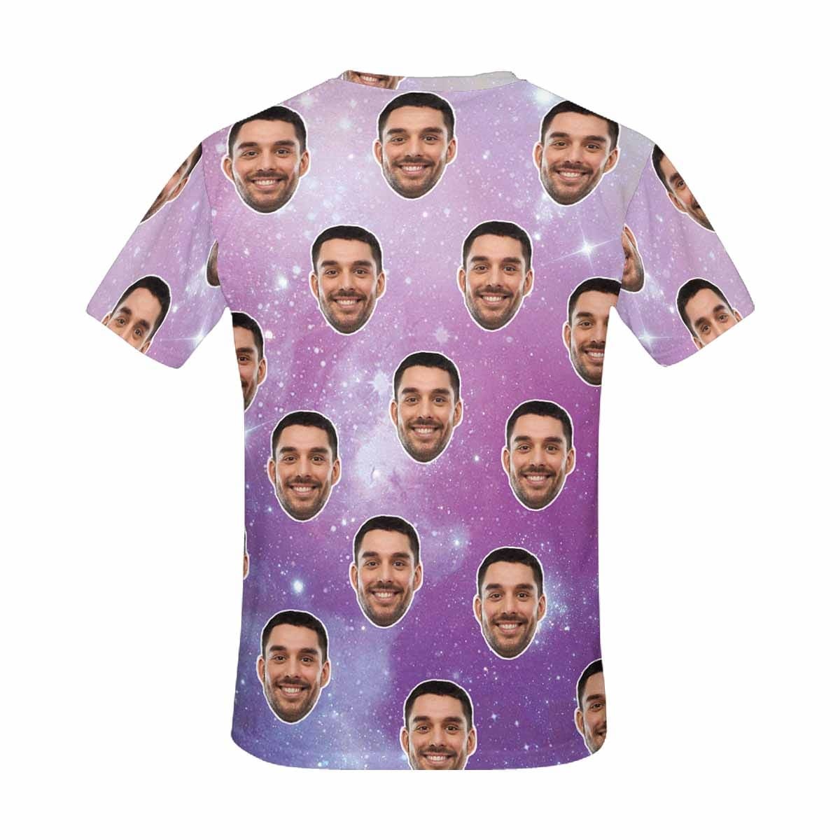 Custom Boyfriend Face Shirt Starry Sky Women's All Over Print T-shirt Design Your Own Shirts Gift for Valentine's Day - YesCustom