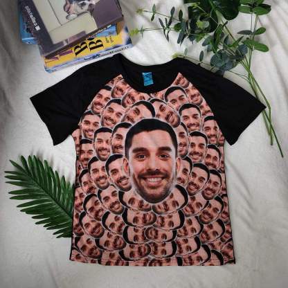 Custom Boyfriend Face Smash Tee Women's All Over Print T-Shirt Design Your Own Shirts Gift for Valentine's Day - YesCustom