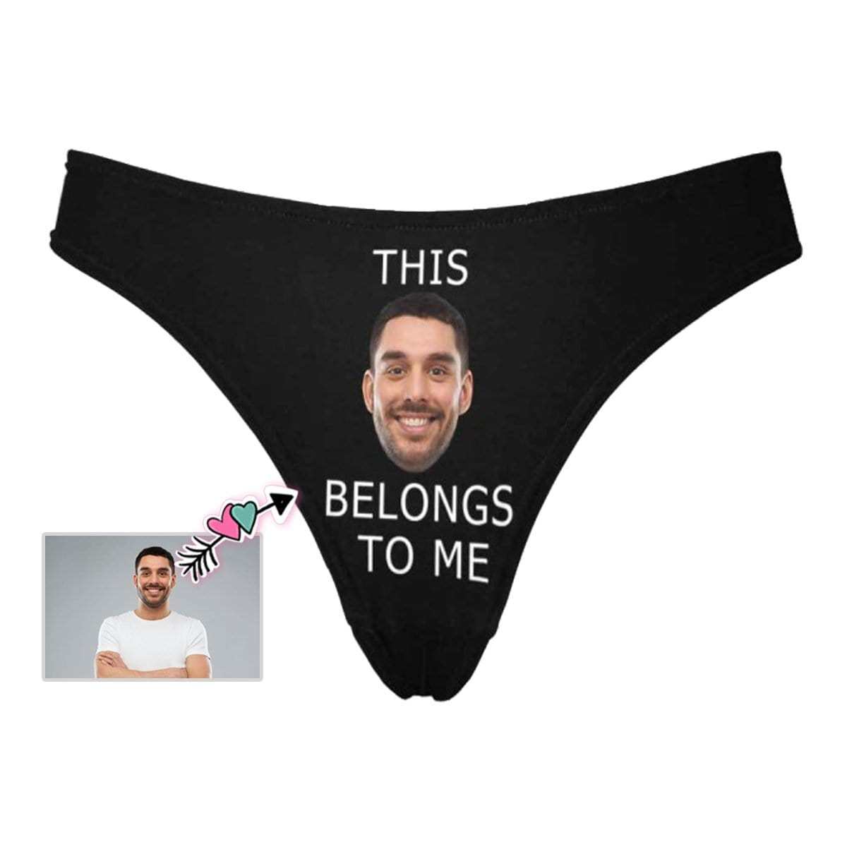 Custom Custom Boyfriend Face Underwear for Her Personalized Intimate Apparel Belongs To Me Women's Lingerie Classic Thongs - YesCustom