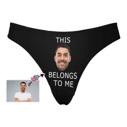 Custom Custom Boyfriend Face Underwear for Her Personalized Intimate Apparel Belongs To Me Women's Lingerie Classic Thongs - YesCustom