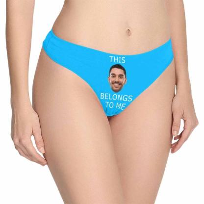 Custom Custom Boyfriend Face Underwear for Her Personalized Intimate Apparel Belongs To Me Women's Lingerie Classic Thongs - YesCustom
