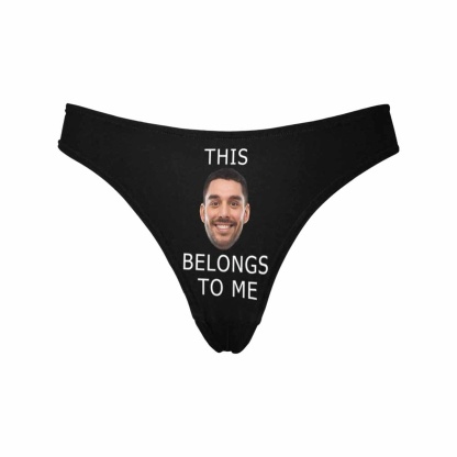 Custom Custom Boyfriend Face Underwear for Her Personalized Intimate Apparel Belongs To Me Women's Lingerie Classic Thongs - YesCustom