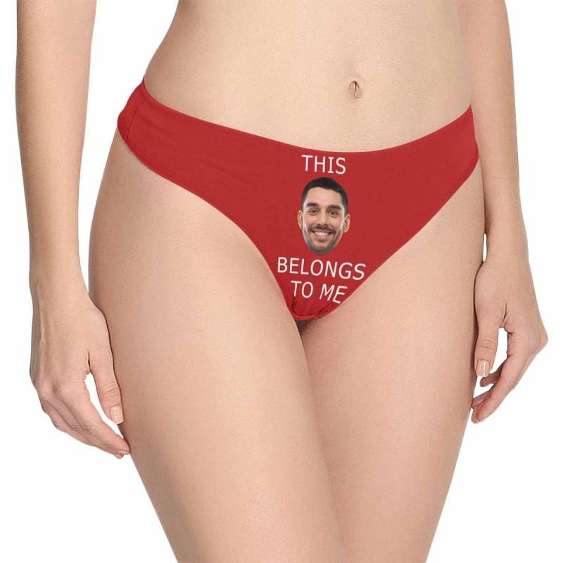 Custom Custom Boyfriend Face Underwear for Her Personalized Intimate Apparel Belongs To Me Women's Lingerie Classic Thongs - YesCustom