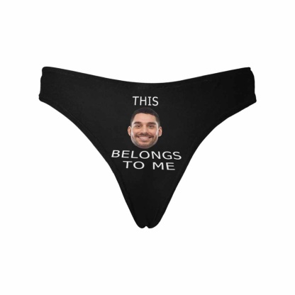 Custom Custom Boyfriend Face Underwear for Her Personalized Intimate Apparel Belongs To Me Women's Lingerie Classic Thongs - YesCustom