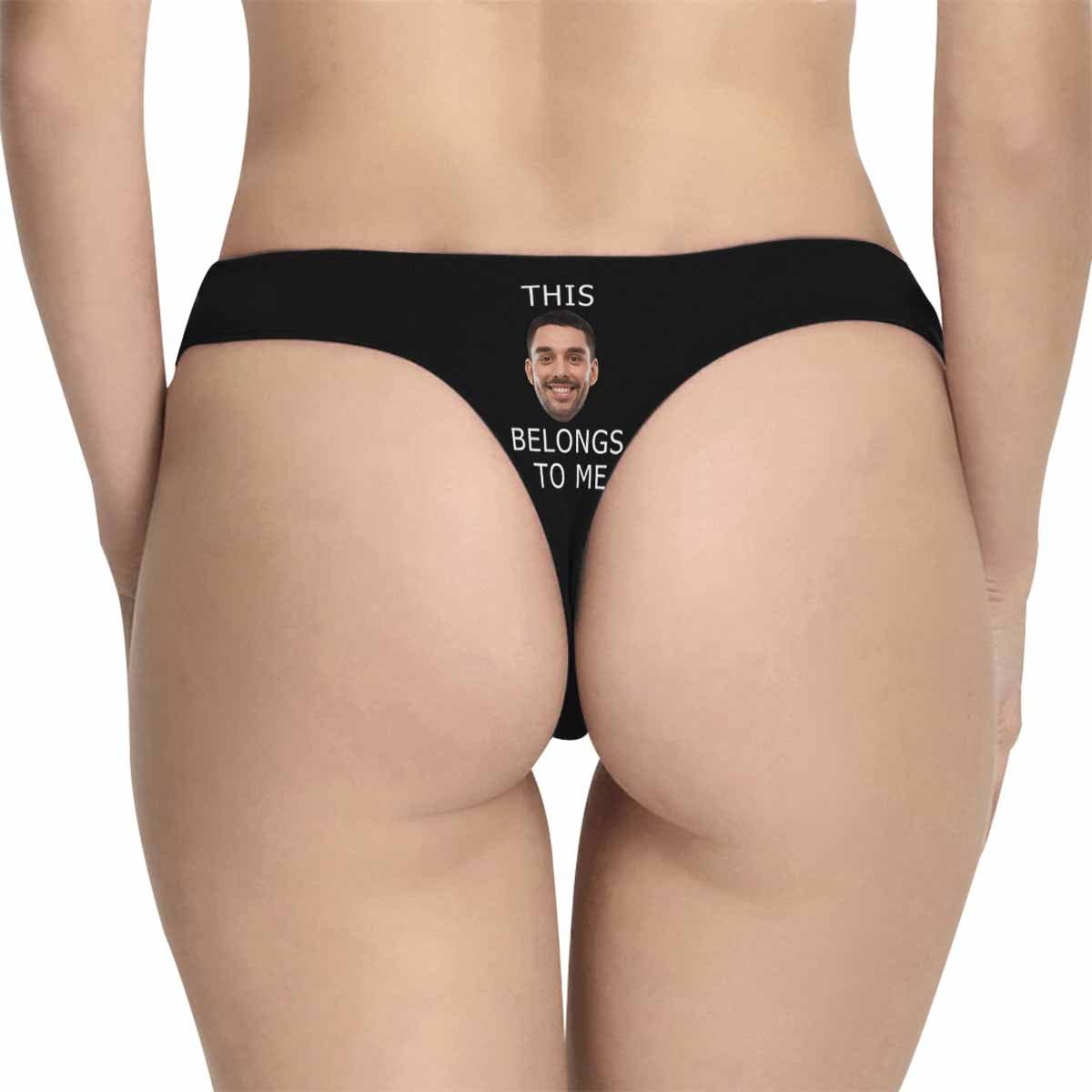 Custom Custom Boyfriend Face Underwear for Her Personalized Intimate Apparel Belongs To Me Women's Lingerie Classic Thongs - YesCustom
