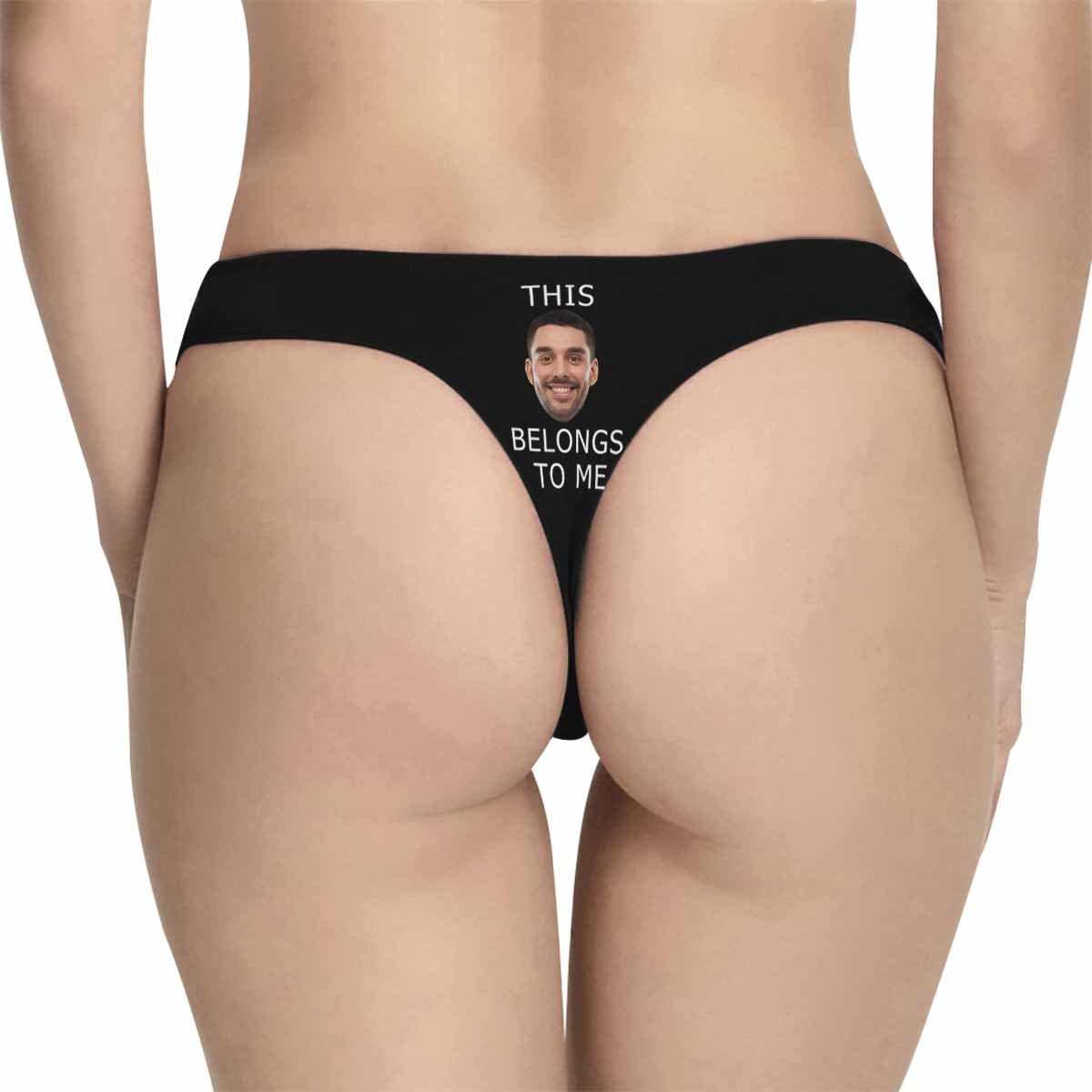 Custom Custom Boyfriend Face Underwear for Her Personalized Intimate Apparel Belongs To Me Women's Lingerie Classic Thongs - YesCustom