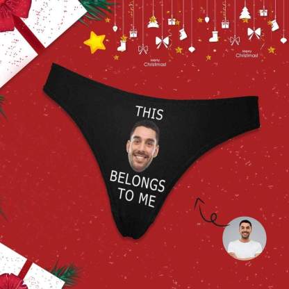 Custom Custom Boyfriend Face Underwear for Her Personalized Intimate Apparel Belongs To Me Women's Lingerie Classic Thongs - YesCustom