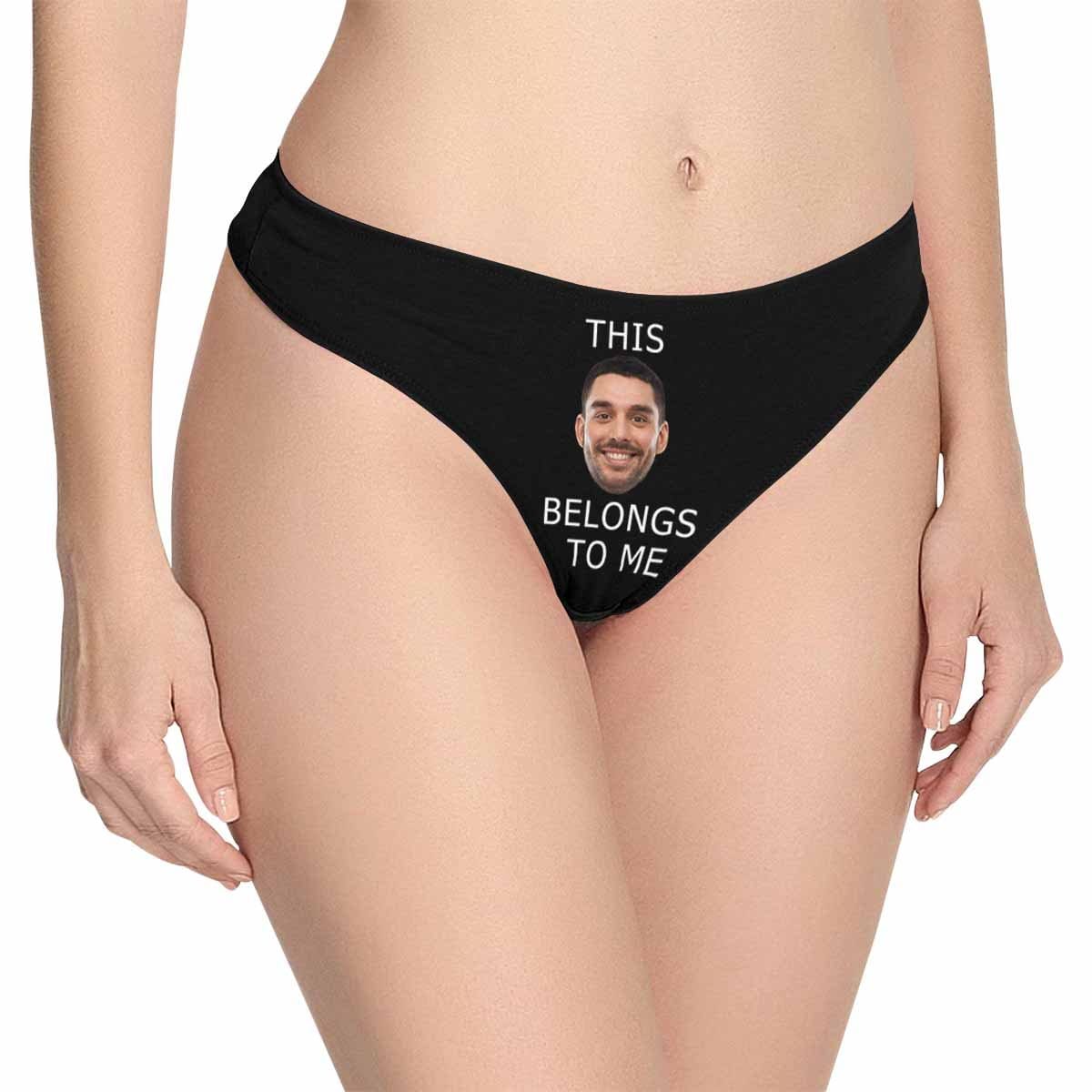 Custom Custom Boyfriend Face Underwear for Her Personalized Intimate Apparel Belongs To Me Women's Lingerie Classic Thongs - YesCustom