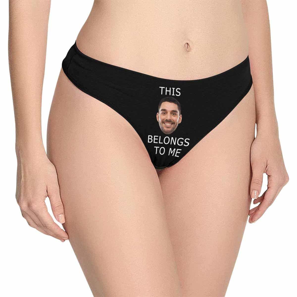 Custom Custom Boyfriend Face Underwear for Her Personalized Intimate Apparel Belongs To Me Women's Lingerie Classic Thongs - YesCustom