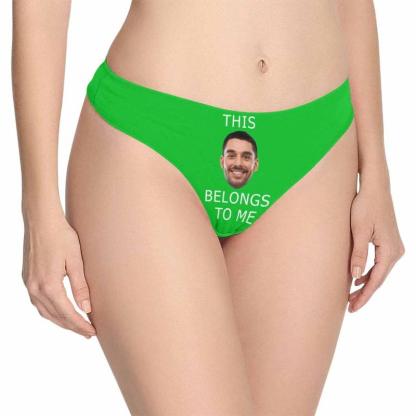 Custom Custom Boyfriend Face Underwear for Her Personalized Intimate Apparel Belongs To Me Women's Lingerie Classic Thongs - YesCustom
