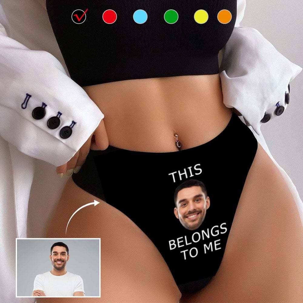 Custom Custom Boyfriend Face Underwear for Her Personalized Intimate Apparel Belongs To Me Women's Lingerie Classic Thongs - YesCustom