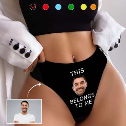 Custom Custom Boyfriend Face Underwear for Her Personalized Intimate Apparel Belongs To Me Women's Lingerie Classic Thongs - YesCustom