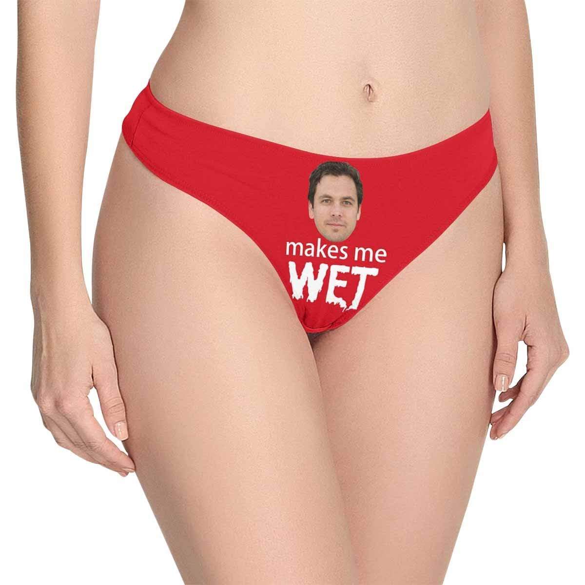 Custom Custom Boyfriend Face Underwear for Women Makes Me Wet Personalized Women's Lingerie Panties Classic Thongs - YesCustom