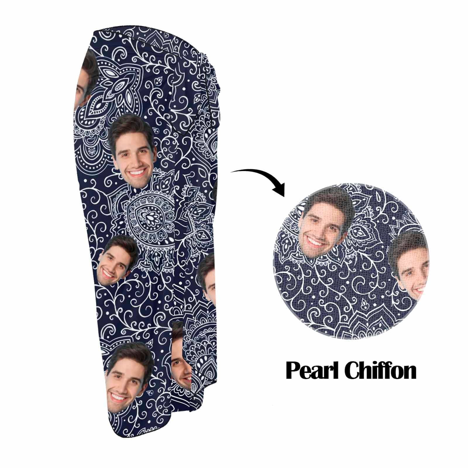 Custom Custom Boyfriends Face Long Sarongs Beach Wrap Personalized Bikini Cover Up - YesCustom