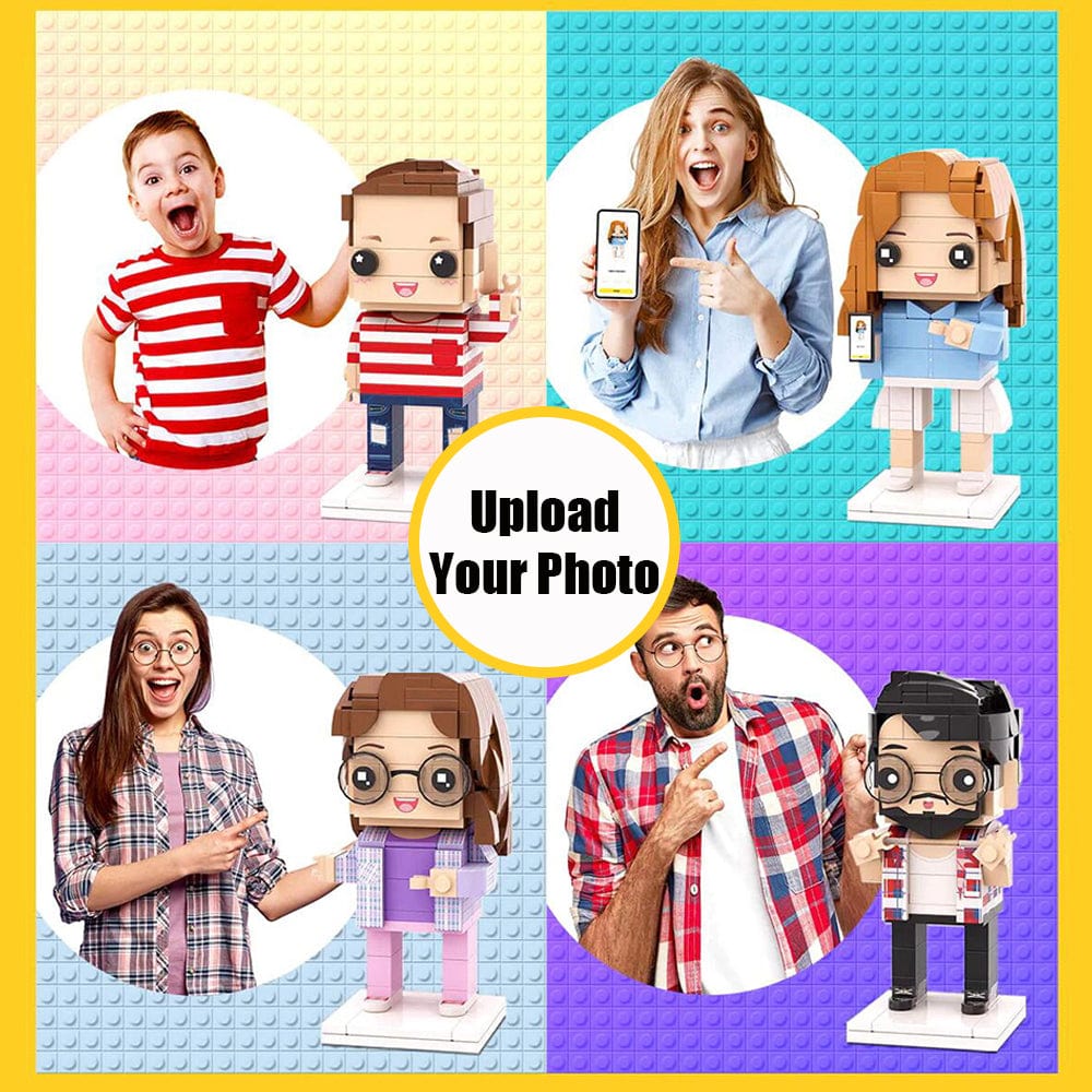 Custom Custom Brick Figures 1 Person Personalized Full Body Portrait Figures Brick Kit (Please Upload A Full Body Photo） - YesCustom