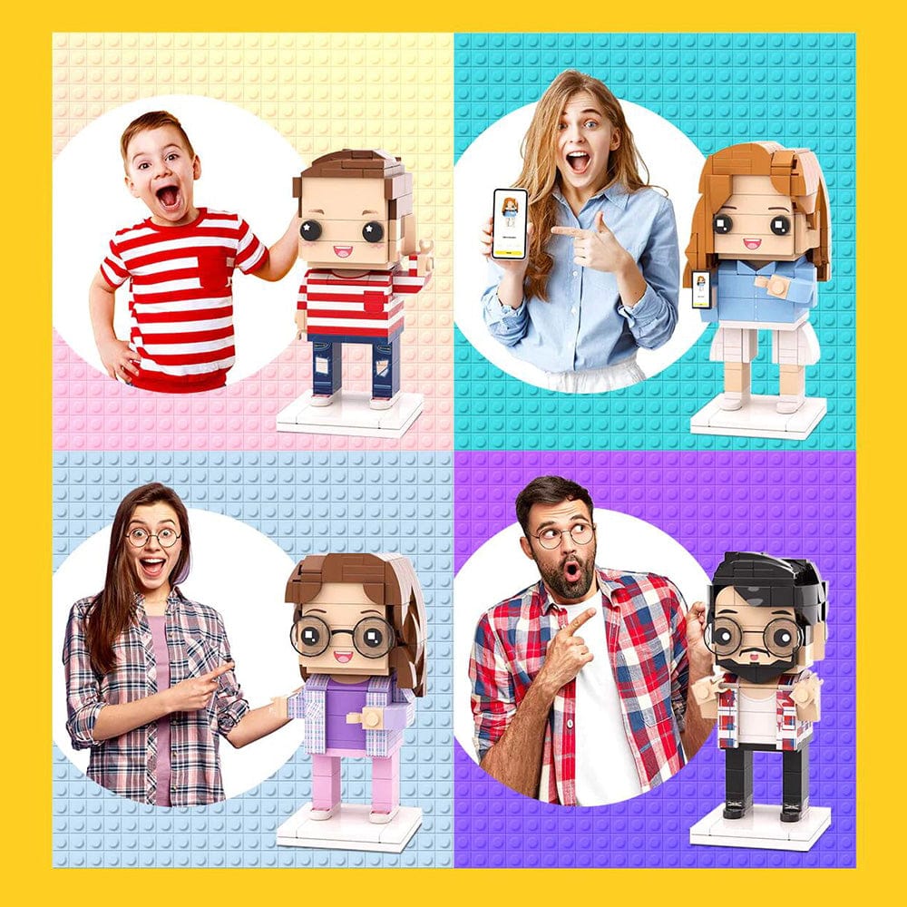 Custom Custom Brick Figures 1 Person Personalized Full Body Portrait Figures Brick Kit (Please Upload A Full Body Photo） - YesCustom