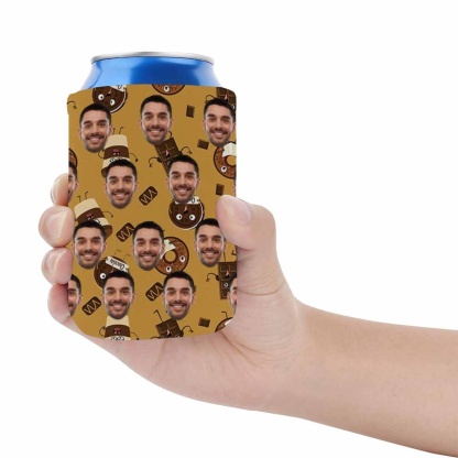 Custom Custom Can Cooler With Boyfriend face Personalized Coffee Chocolate Neoprene Koozies Non Slip for Beer Cans and Bottles - YesCustom