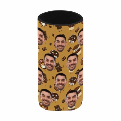 Custom Custom Can Cooler With Boyfriend face Personalized Coffee Chocolate Neoprene Koozies Non Slip for Beer Cans and Bottles - YesCustom