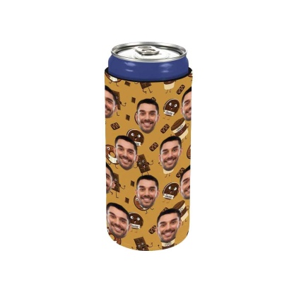 Custom Custom Can Cooler With Boyfriend face Personalized Coffee Chocolate Neoprene Koozies Non Slip for Beer Cans and Bottles - YesCustom